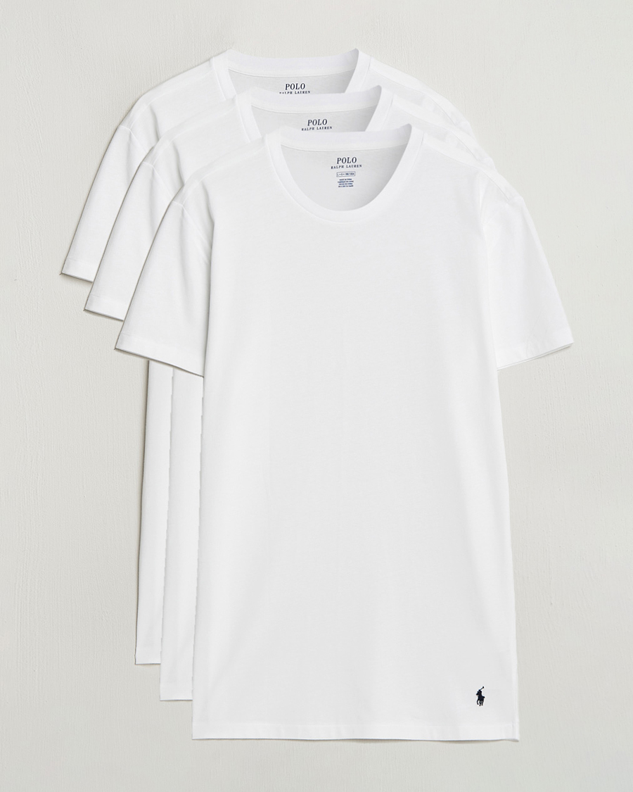 Herre | T-Shirts | Polo Ralph Lauren | 3-Pack Crew Neck T-Shirt White