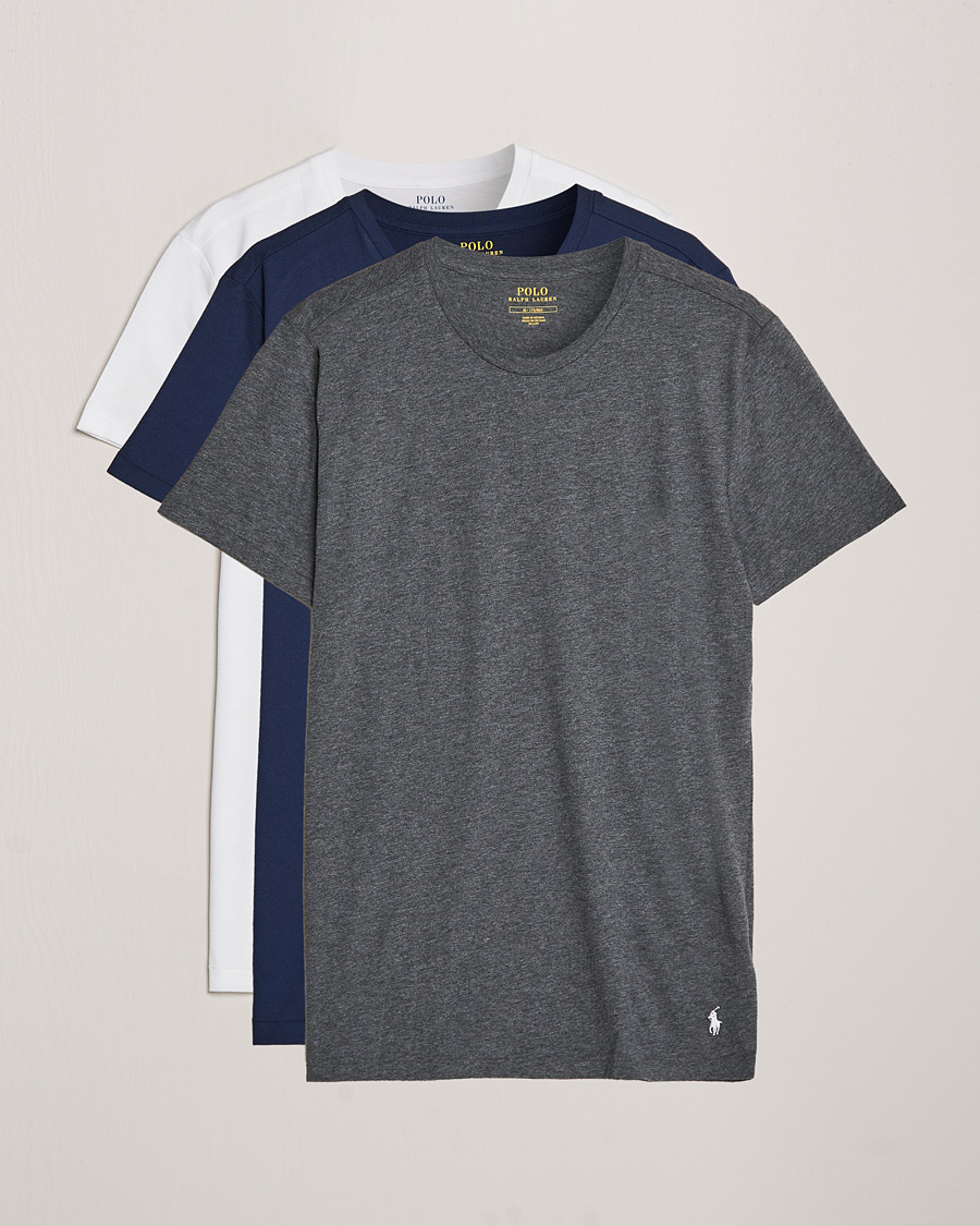 Men |  | Polo Ralph Lauren | 3-Pack Crew Neck T-Shirt Navy/Charcoal/White