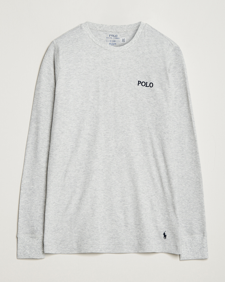 Herre | T-Shirts | Polo Ralph Lauren | Waffle Long Sleeve Crew Neck English Heather