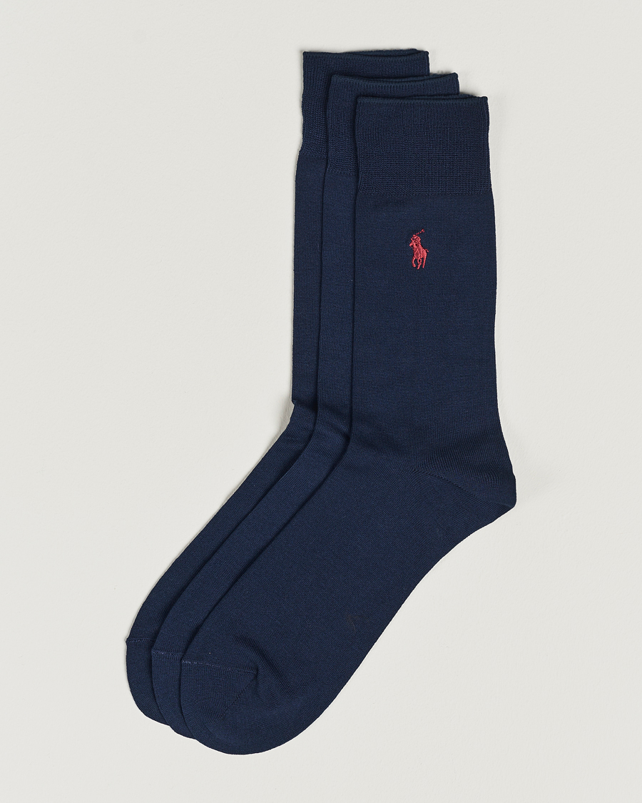 Herre | Almindelige sokker | Polo Ralph Lauren | 3-Pack Mercerized Cotton Socks Navy