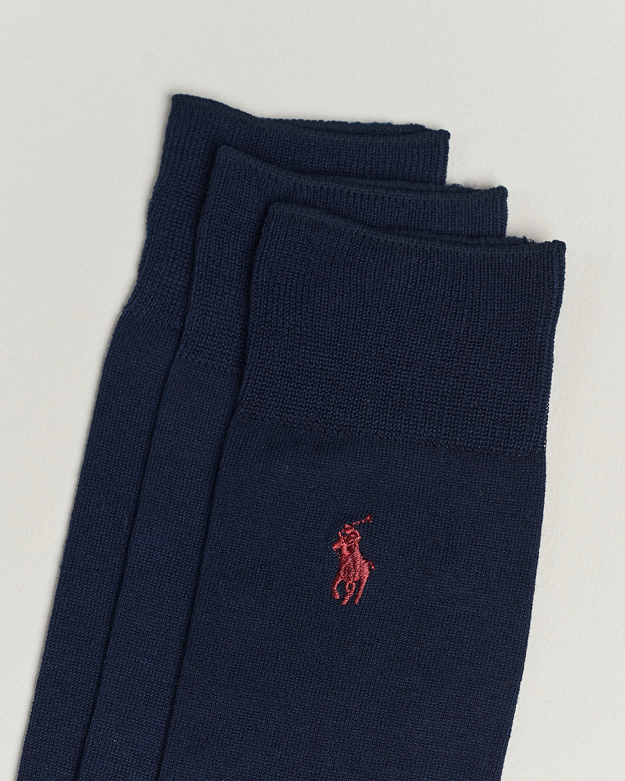 Herre | Almindelige sokker | Polo Ralph Lauren | 3-Pack Mercerized Cotton Socks Navy