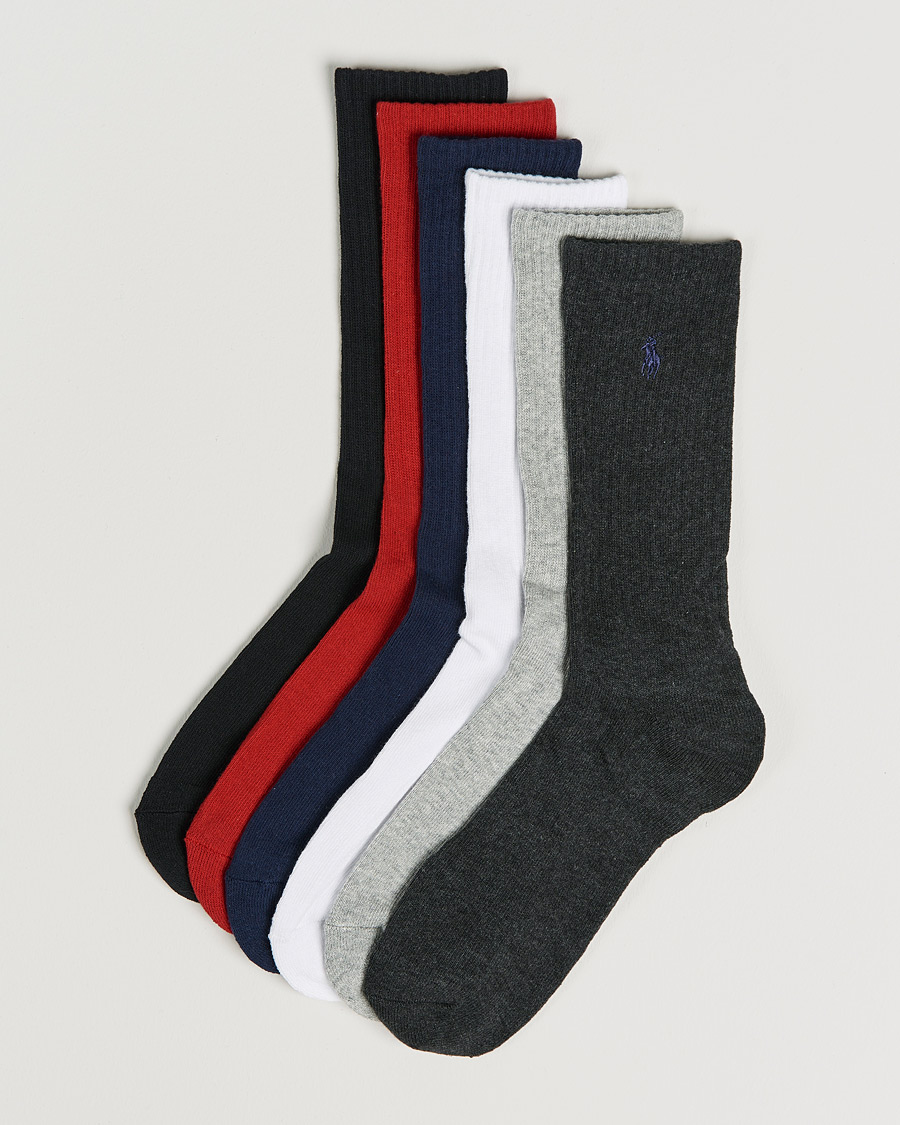 Herre | Undertøj | Polo Ralph Lauren | Polo Ralph Lauren6-Pack Cotton Crew SocksMulti