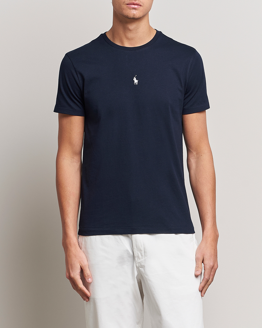 Herre | T-Shirts | Polo Ralph Lauren | Chest Crew Neck Tee Aviator Navy