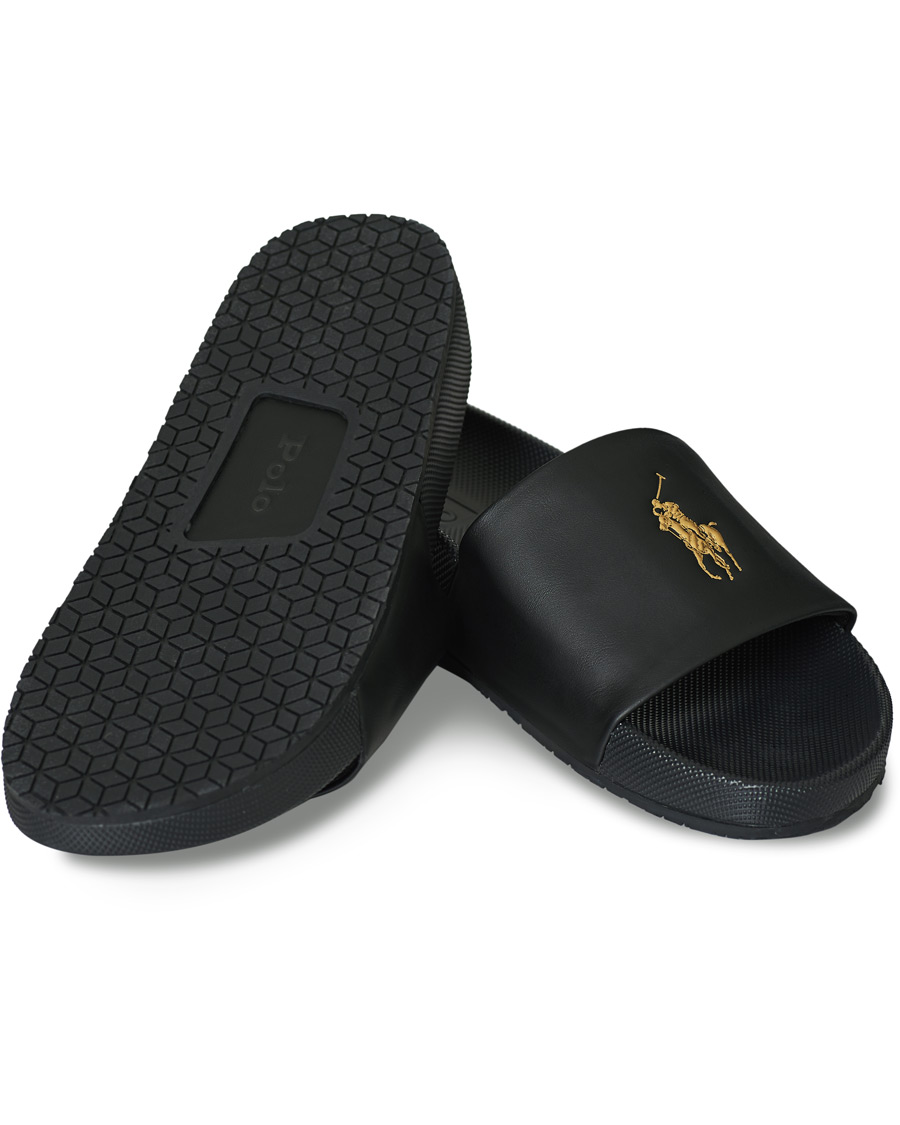 Herre | Polo Ralph Lauren Cayson Slides Black/Gold | Polo Ralph Lauren | Cayson Slides Black/Gold