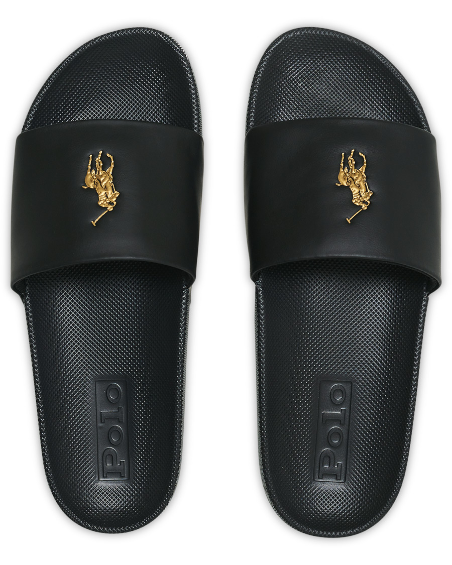 Herre | Polo Ralph Lauren Cayson Slides Black/Gold | Polo Ralph Lauren | Cayson Slides Black/Gold