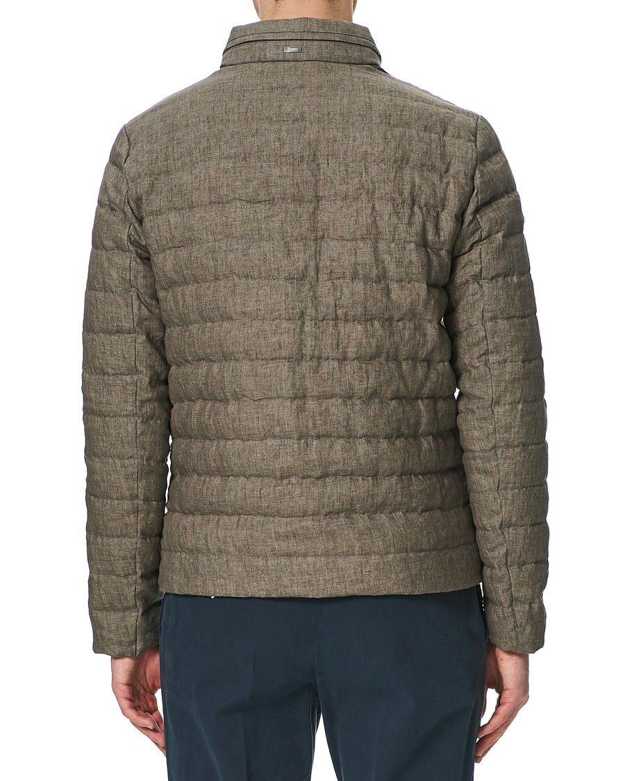 Herre | Jakker | Herno | Quilted Linen Down Jacket Brown