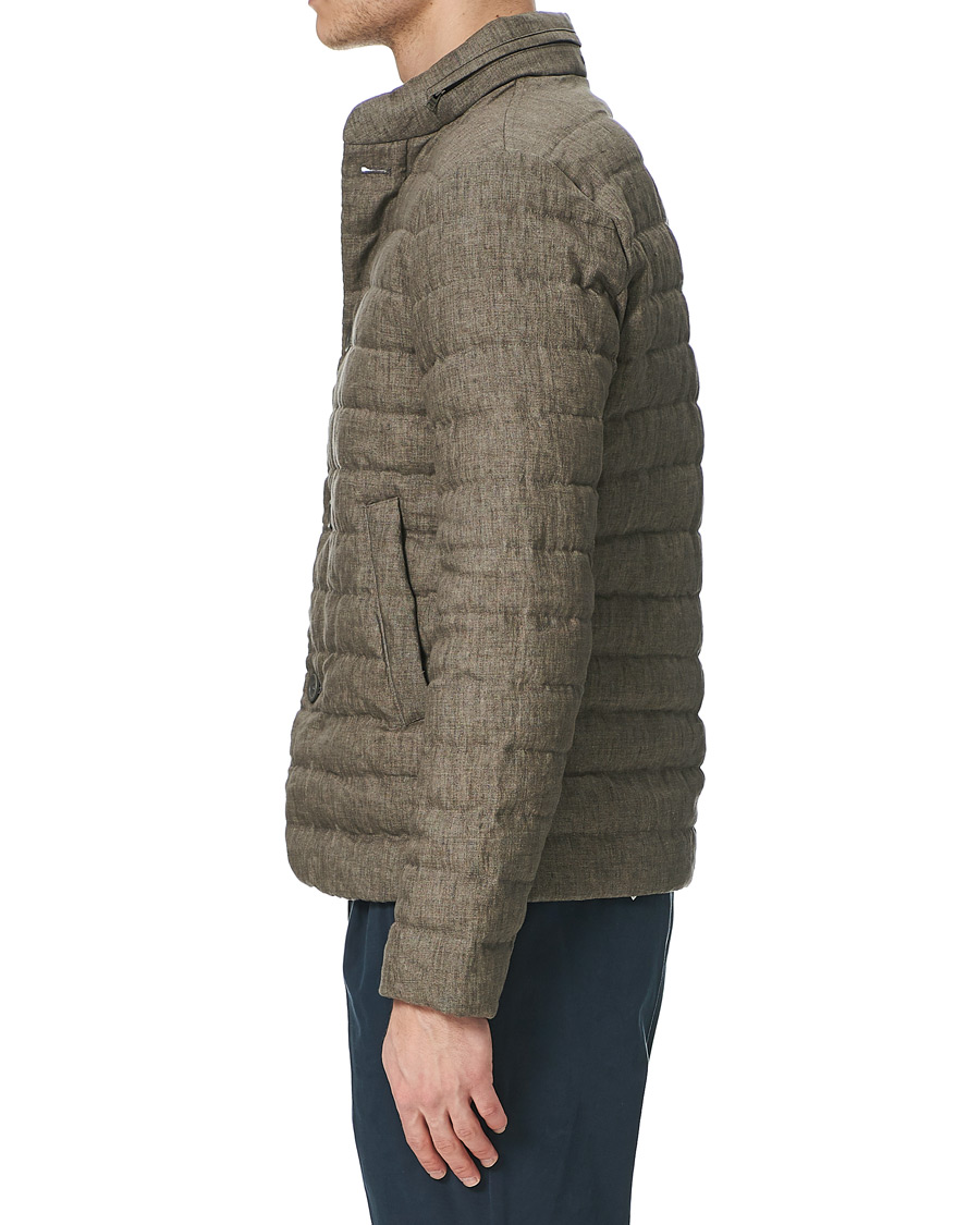 Herre | Jakker | Herno | Quilted Linen Down Jacket Brown