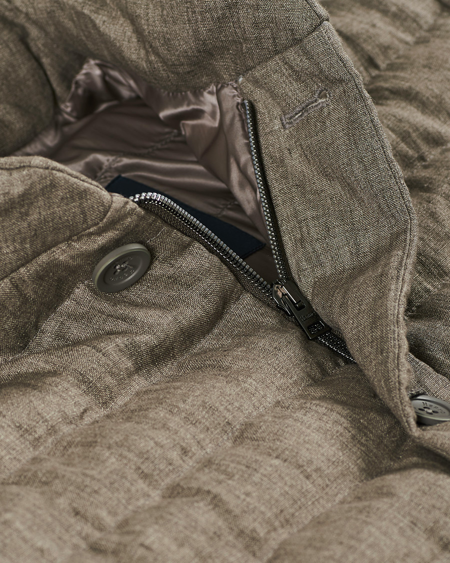 Herre | Jakker | Herno | Quilted Linen Down Jacket Brown