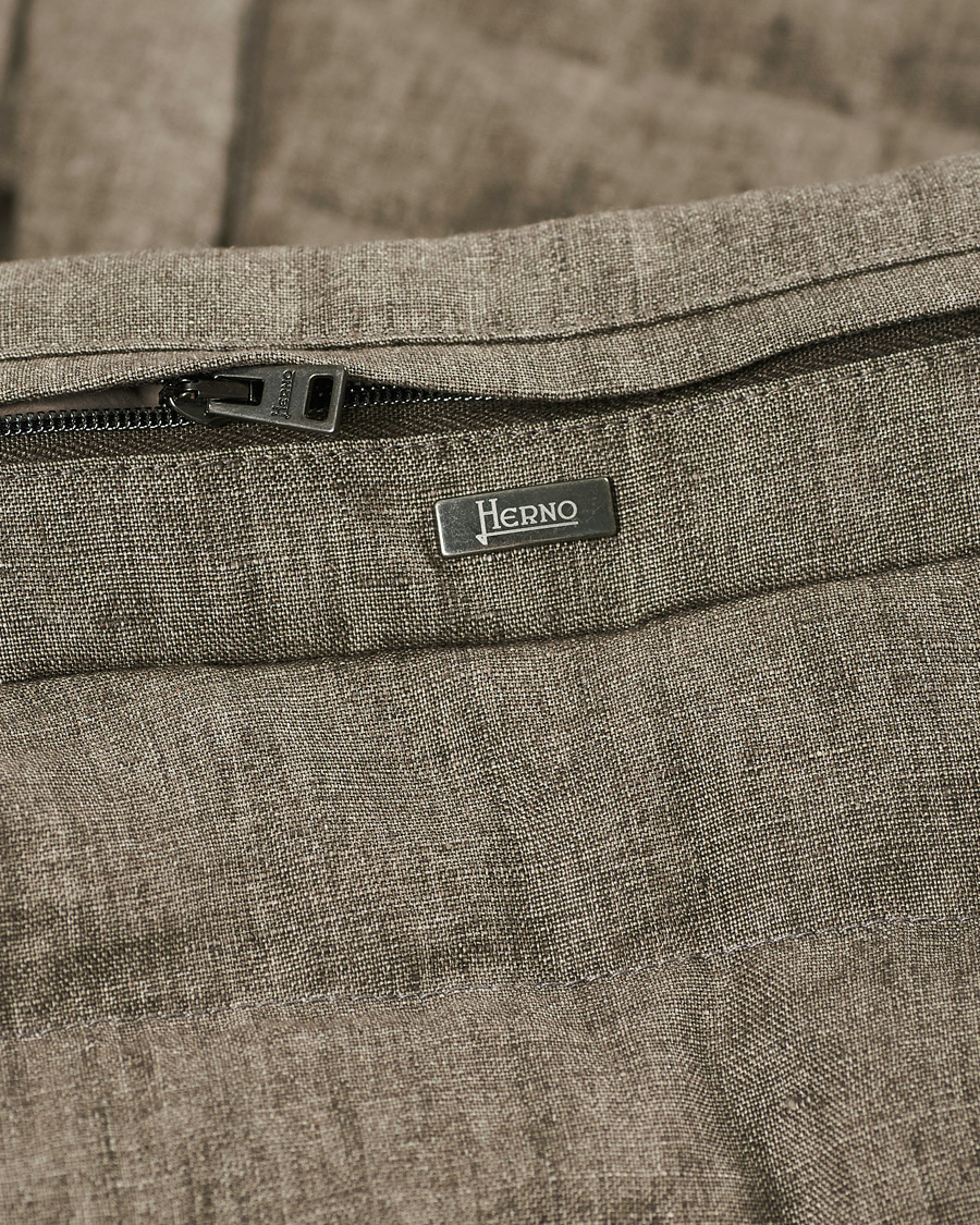 Herre | Jakker | Herno | Quilted Linen Down Jacket Brown