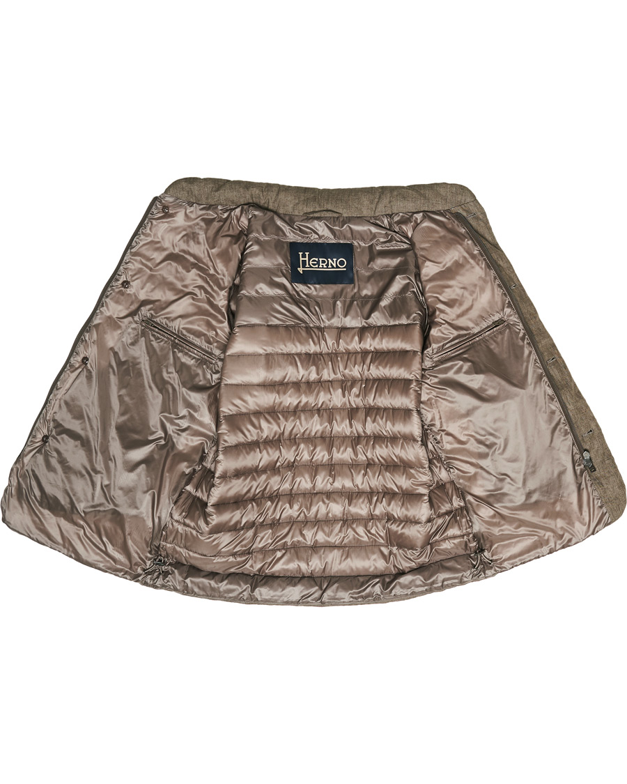 Herre | Jakker | Herno | Quilted Linen Down Jacket Brown