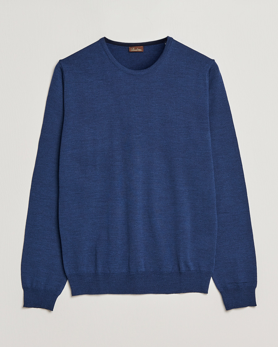 Herre | Trøjer | Stenströms | Merino Crew Neck Blue