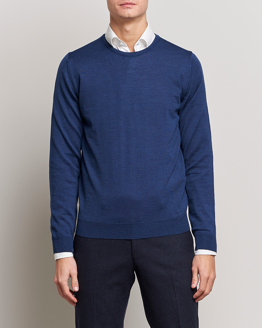 Men |  | Stenströms | Merino Crew Neck Blue