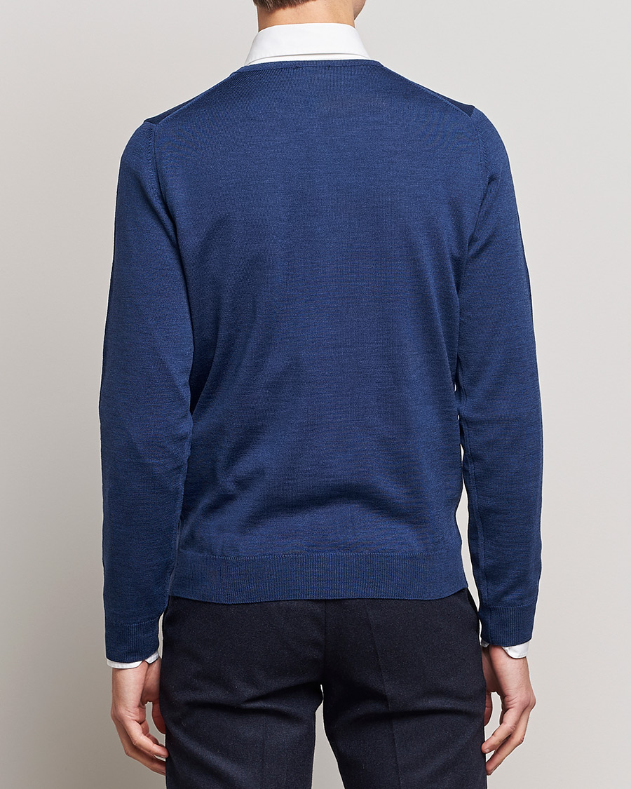 Herre | Trøjer | Stenströms | Merino Crew Neck Blue
