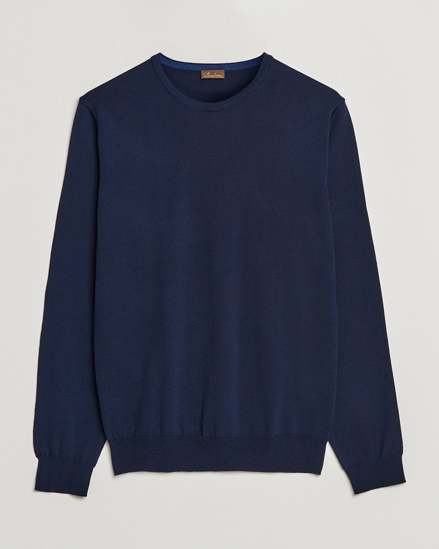 Herre | Trøjer | Stenströms | Merino Crew Neck Navy