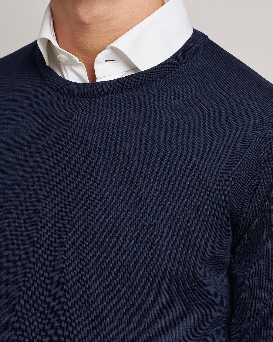 Herre | Trøjer | Stenströms | Merino Crew Neck Navy