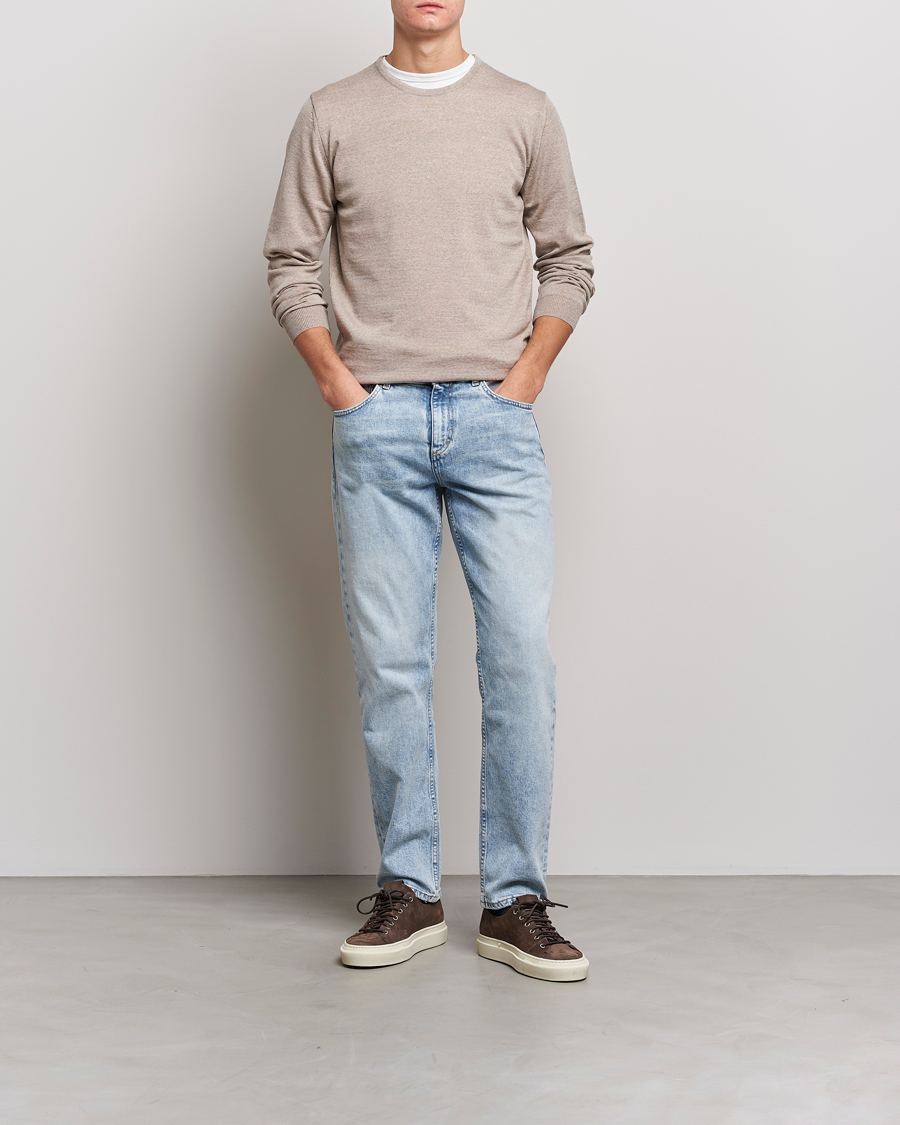 Herre | Trøjer | Stenströms | Merino Crew Neck Sand