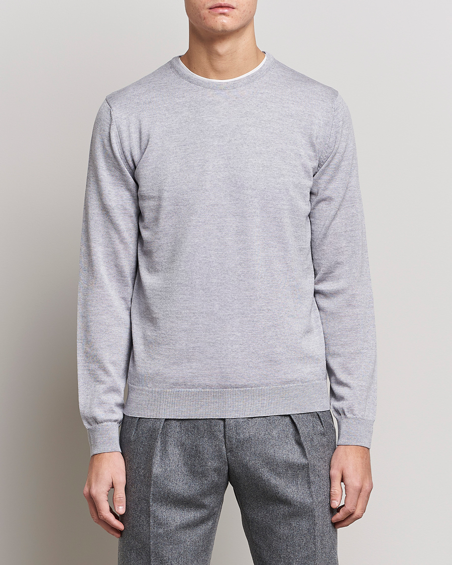 Men |  | Stenströms | Merino Crew Neck Light Grey