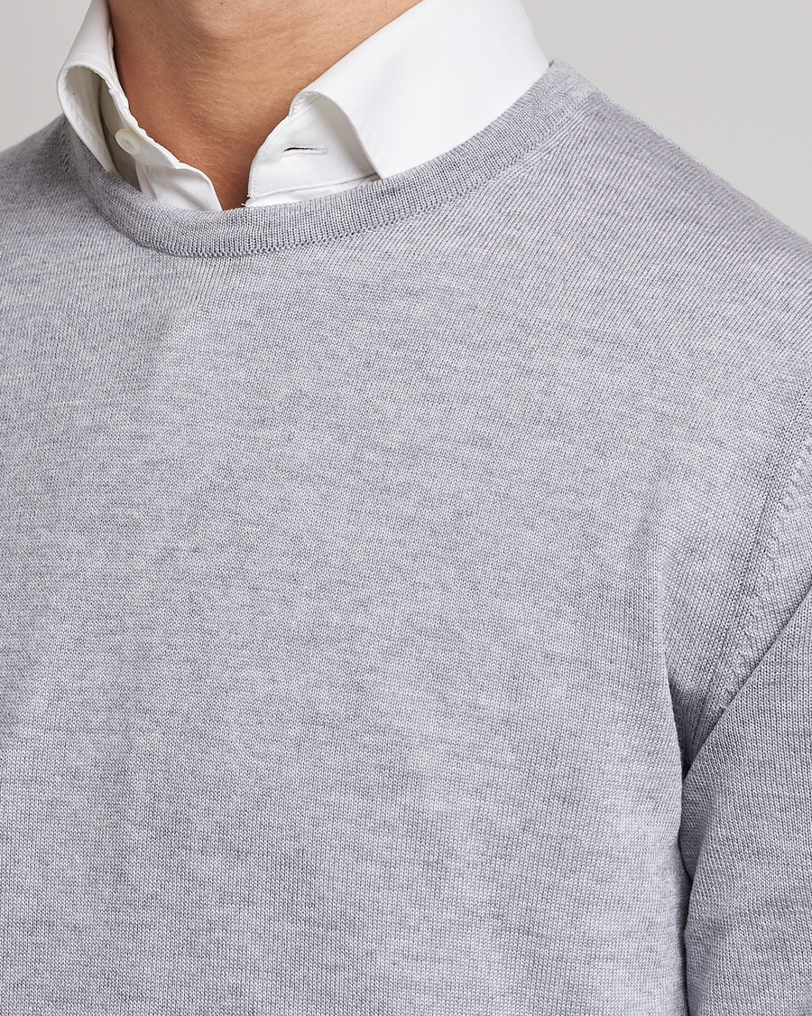 Herre | Trøjer | Stenströms | Merino Crew Neck Light Grey