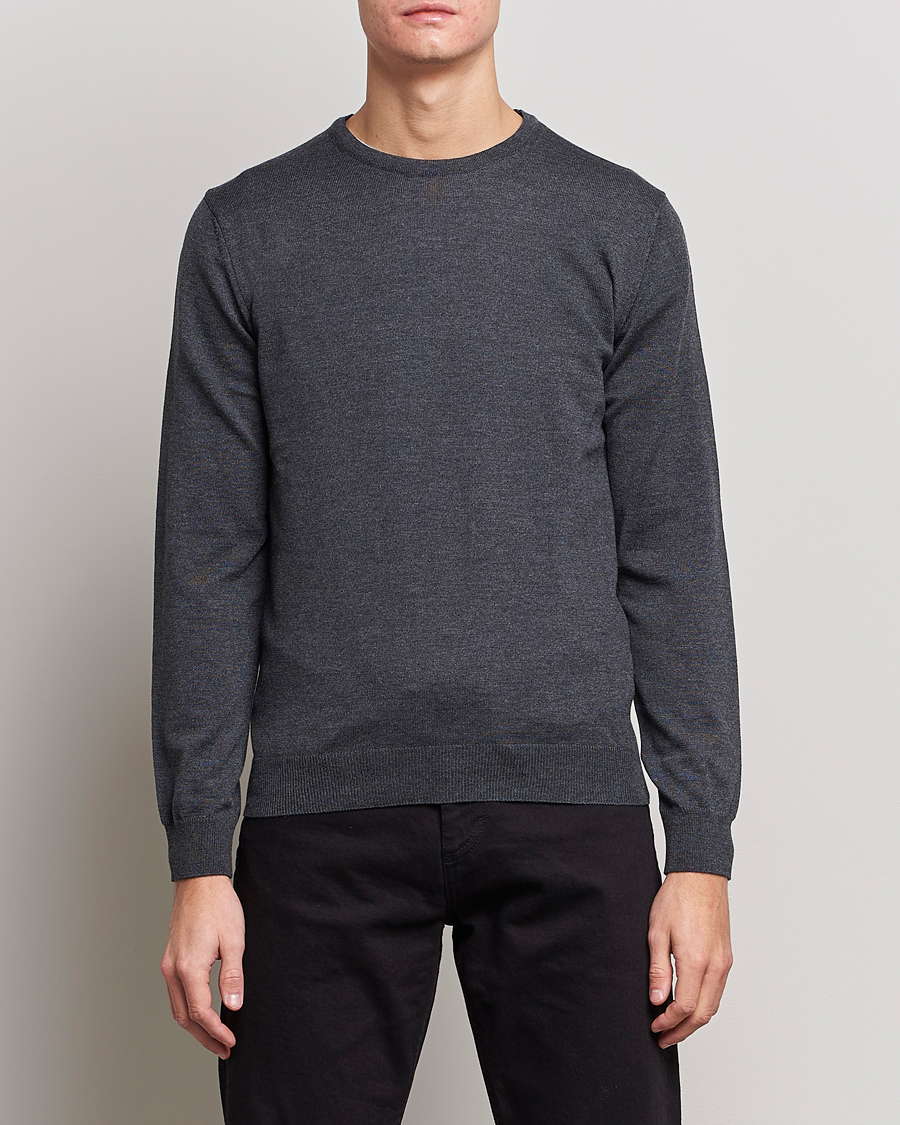 Herre | Trøjer | Stenströms | Merino Crew Neck Anthracite