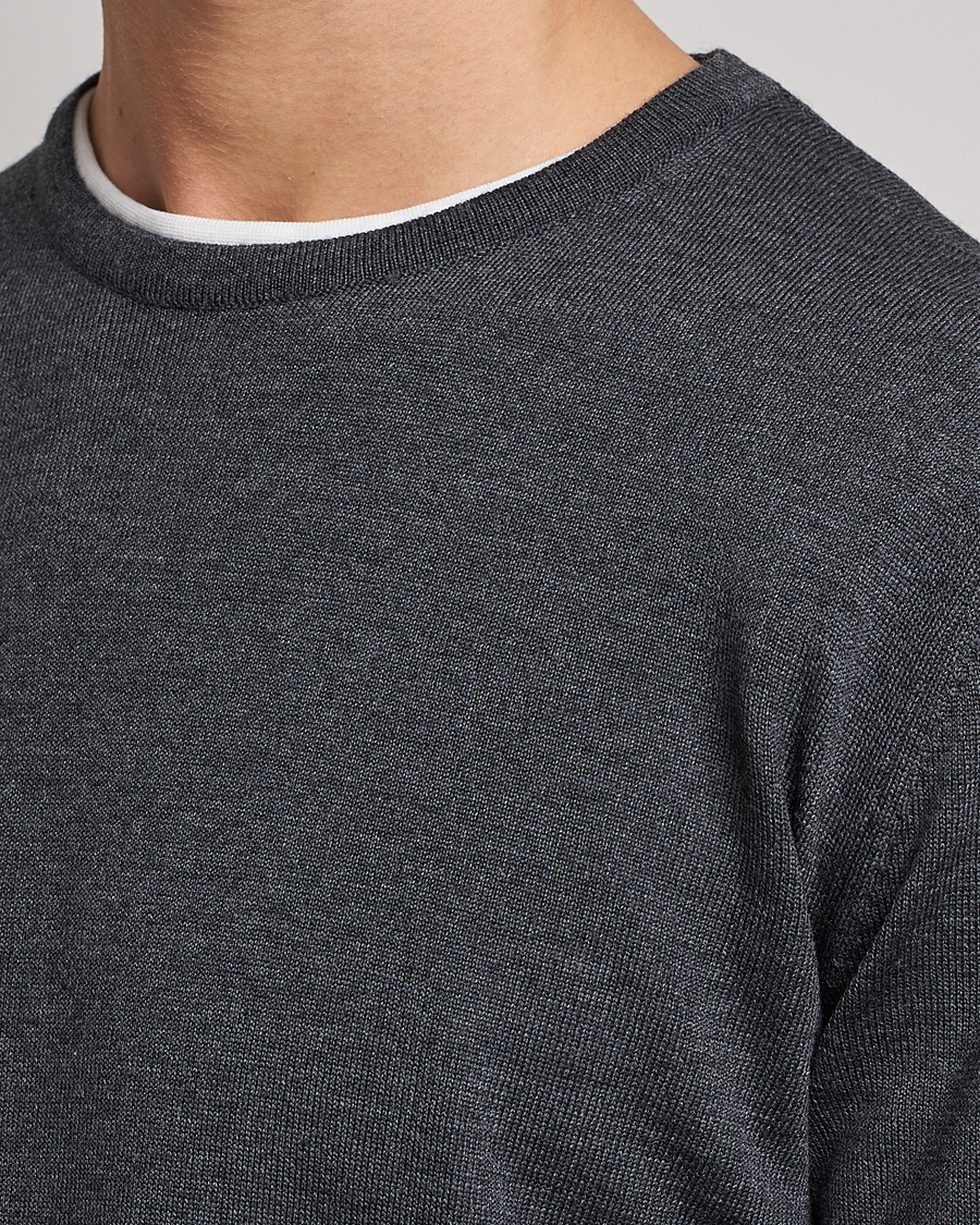 Herre | Trøjer | Stenströms | Merino Crew Neck Anthracite