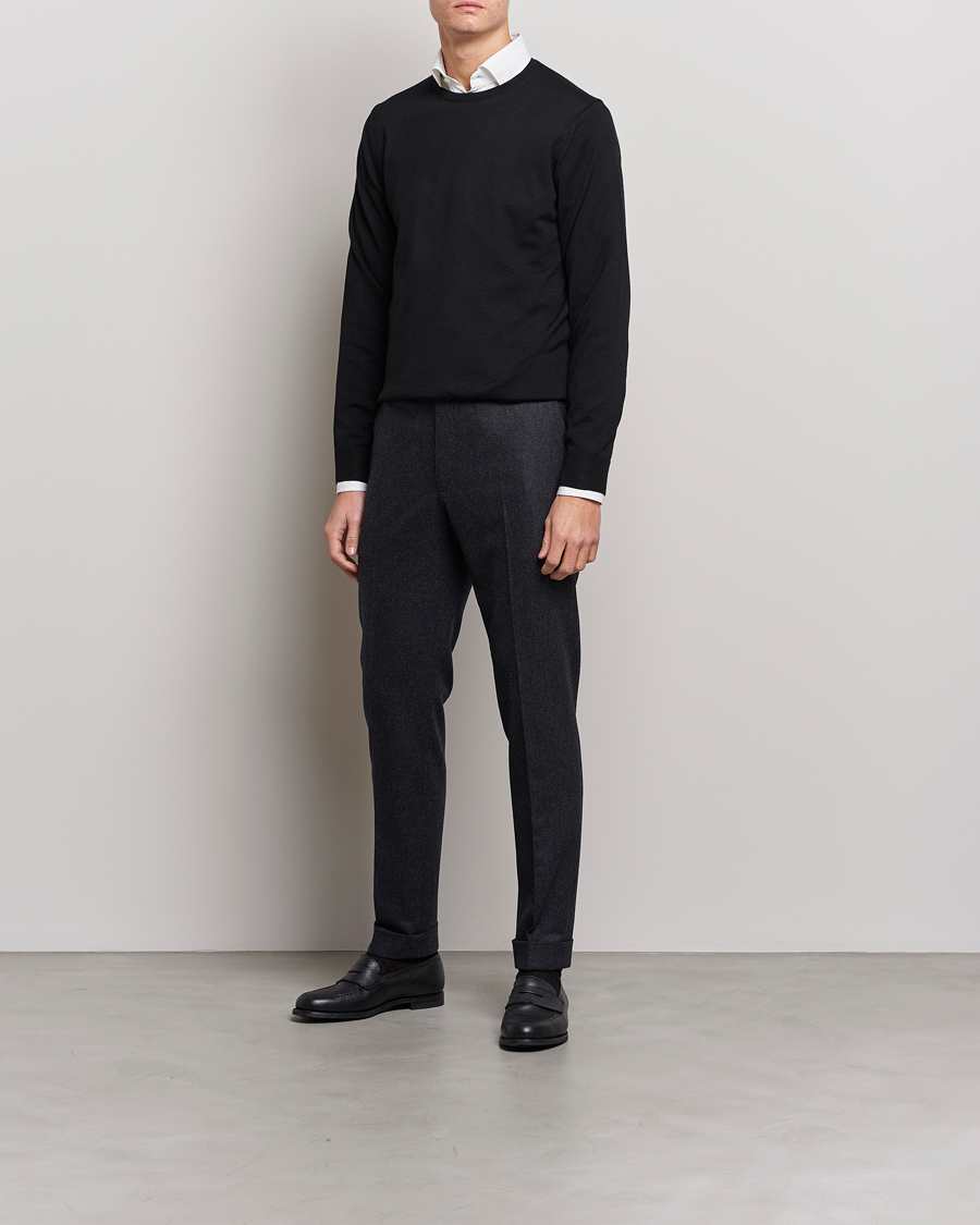 Herre | Trøjer | Stenströms | Merino Crew Neck Black