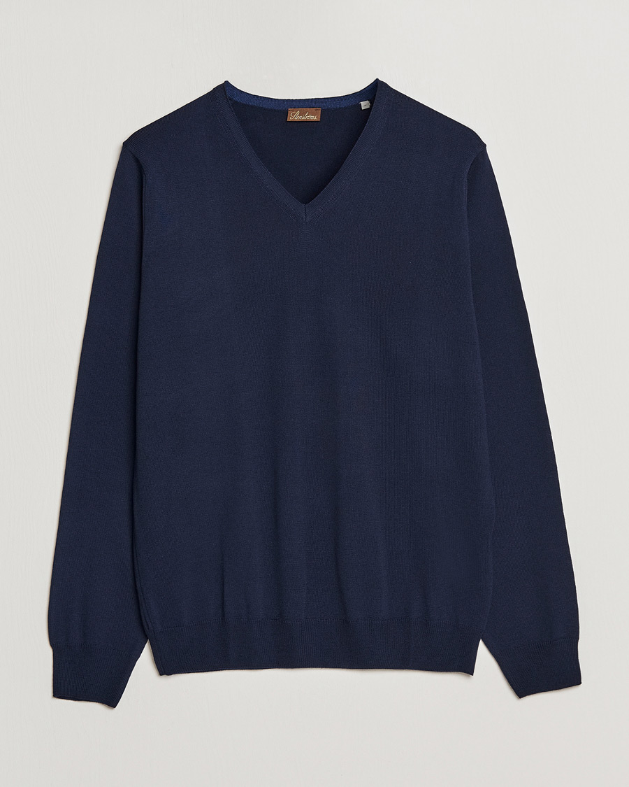 Herre | Trøjer | Stenströms | Merino V-Neck Navy