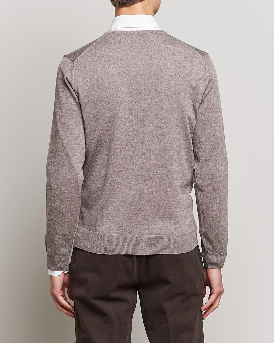 Herre | Trøjer | Stenströms | Merino V-Neck Mud Brown