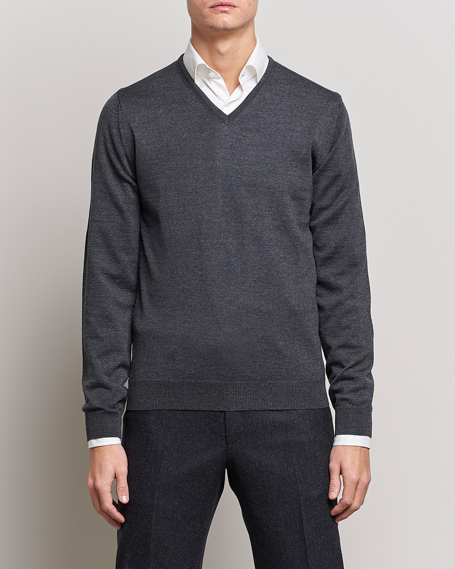 Herre |  | Stenströms | Merino V-Neck Anthracite