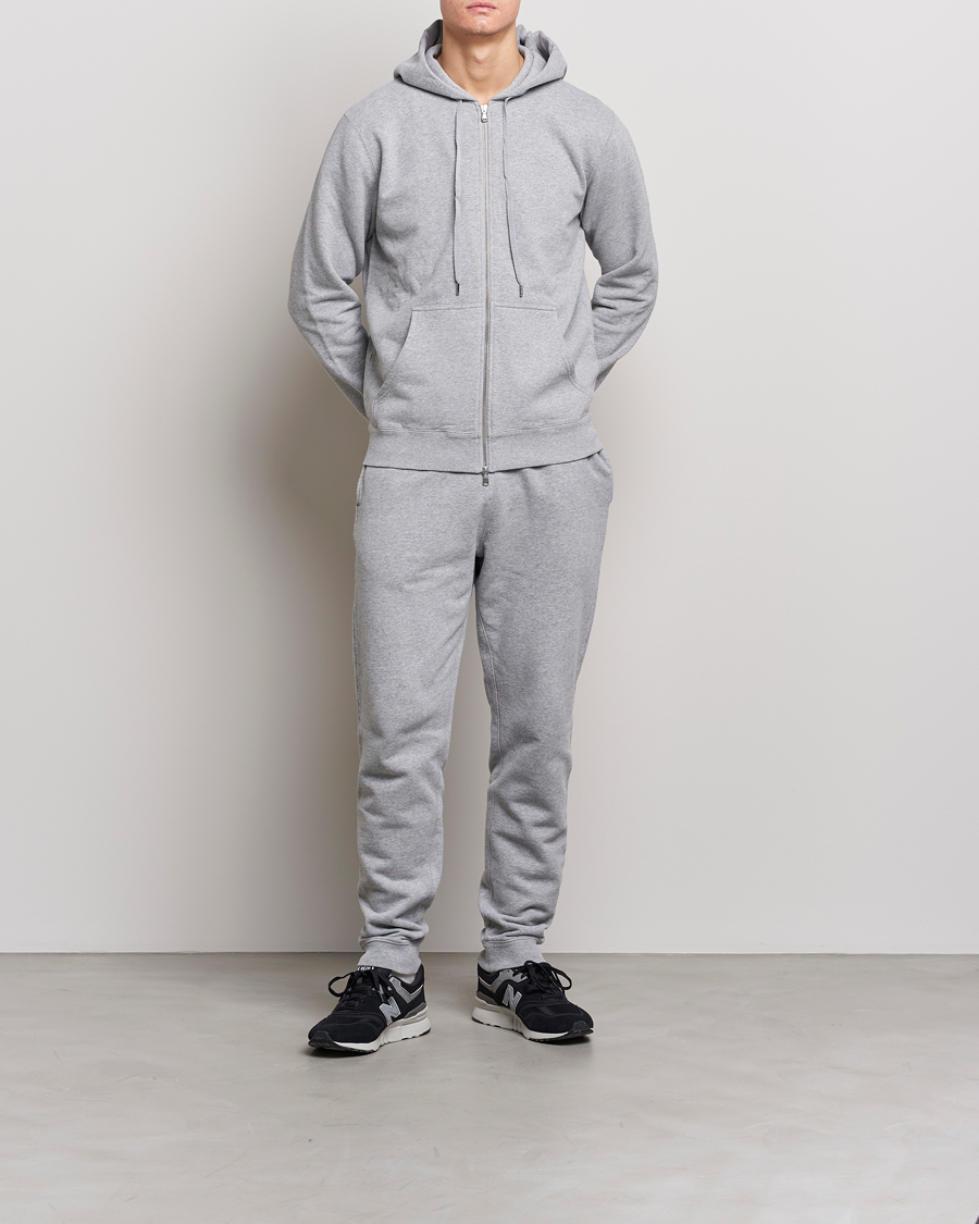 Herre | Bukser | Sunspel | Cotton Loopback Track Pants Grey Melange