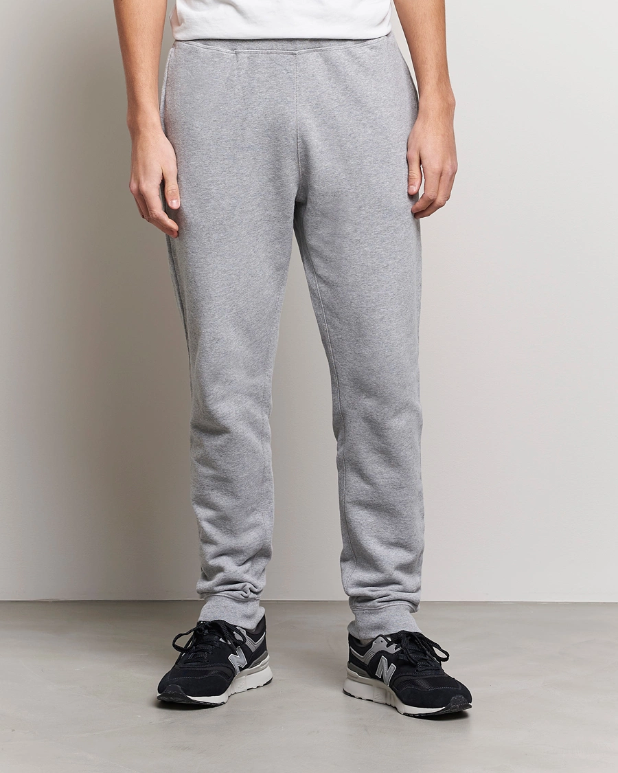 Herre | Loungewear-afdelingen | Sunspel | Cotton Loopback Track Pants Grey Melange