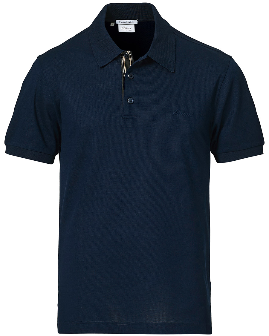 Herre | Polotrøjer | Brioni | Contrast Placket Polo Piquet Navy