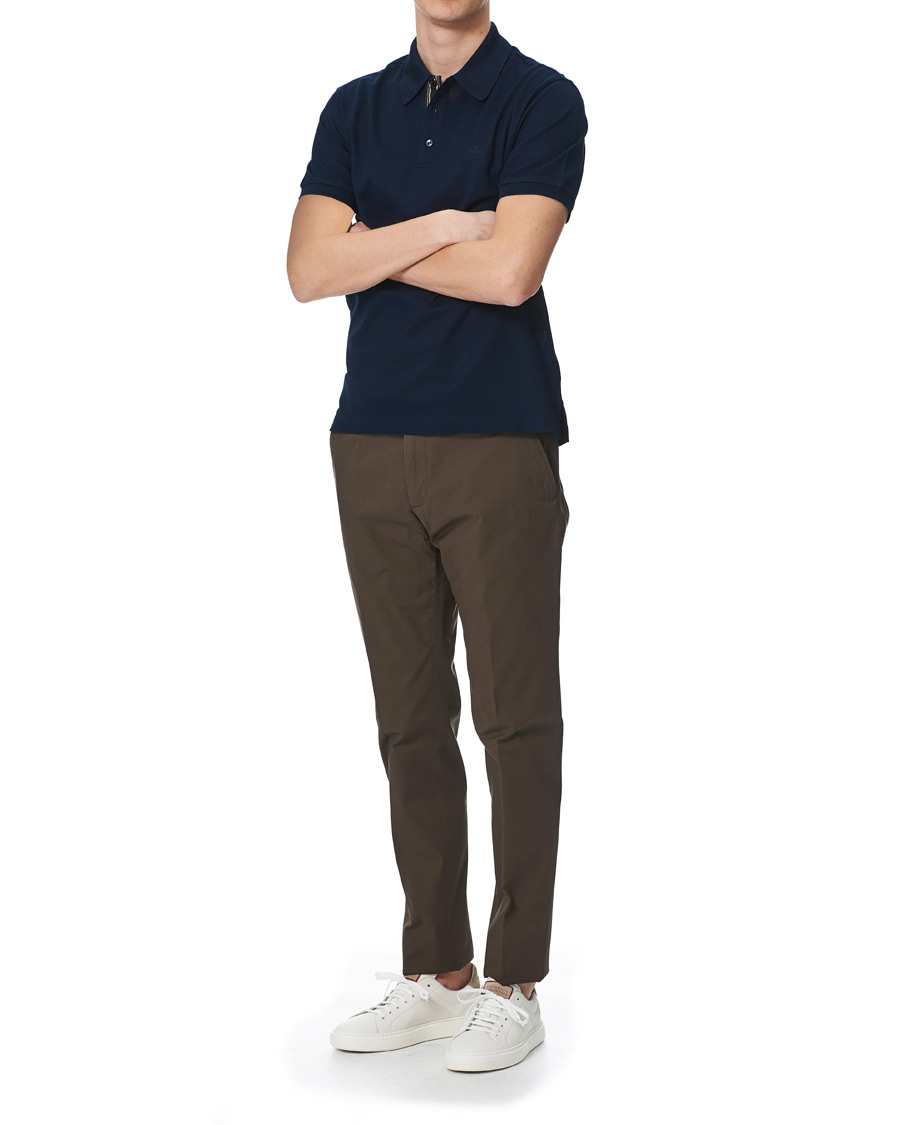 Herre | Polotrøjer | Brioni | Contrast Placket Polo Piquet Navy