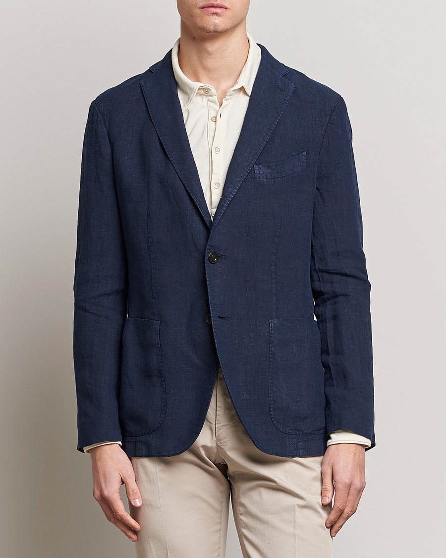 Herre | Blazere & jakker | Boglioli | K Jacket Linen Blazer Navy