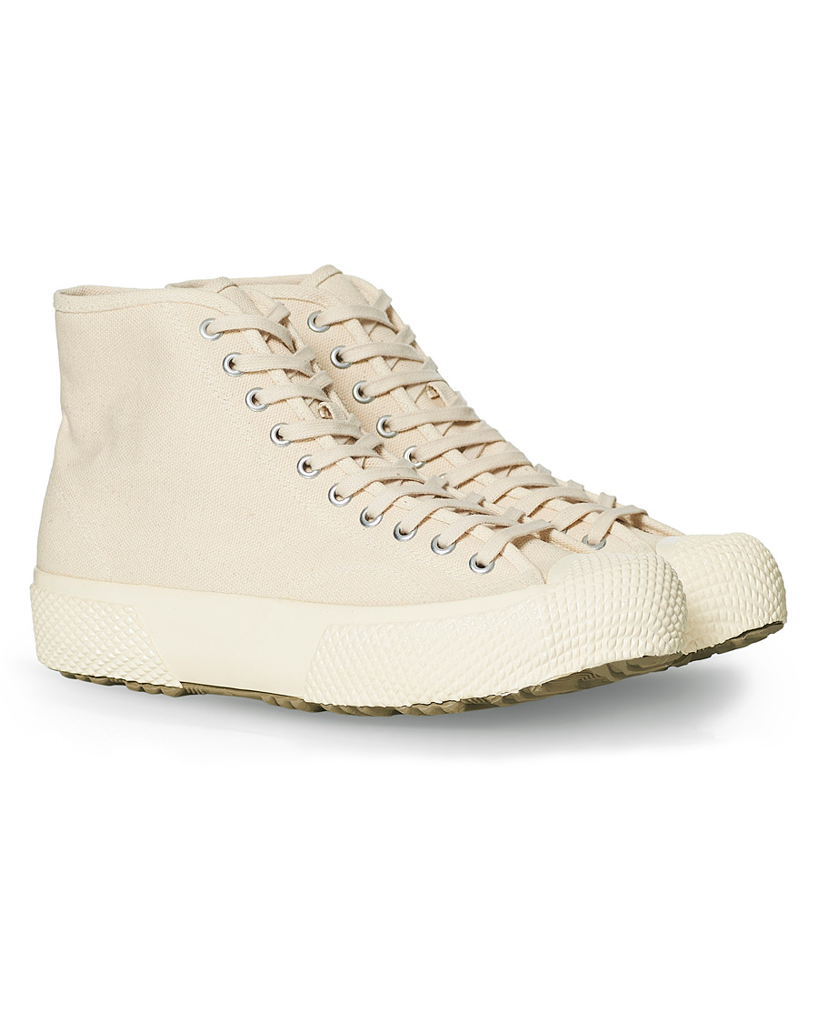 Herre | Superga Artifact MS Japanese Canvas High Sneaker White Mastice | Superga | Artifact MS Japanese Canvas High Sneaker White Mastice
