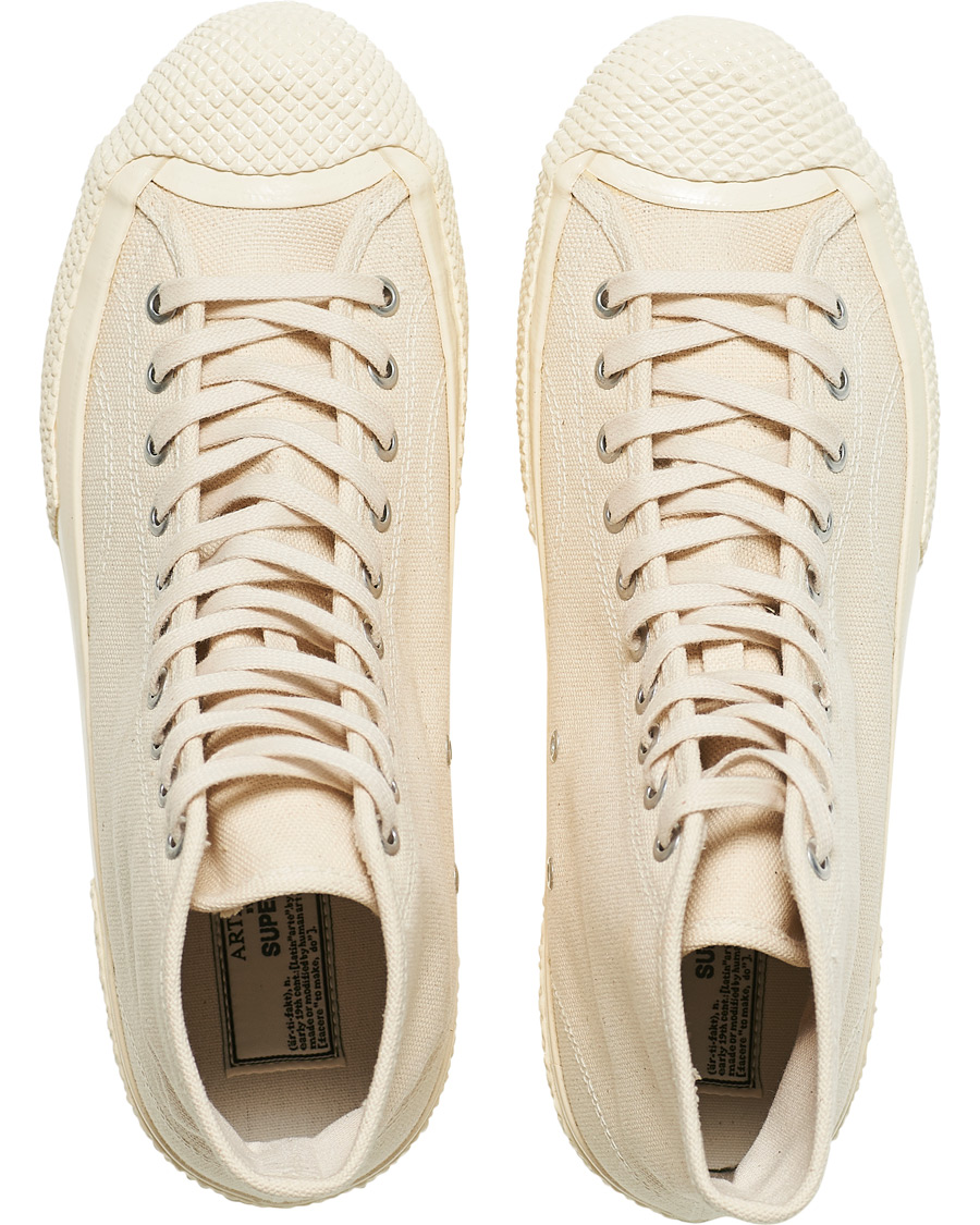 Herre | Superga Artifact MS Japanese Canvas High Sneaker White Mastice | Superga | Artifact MS Japanese Canvas High Sneaker White Mastice