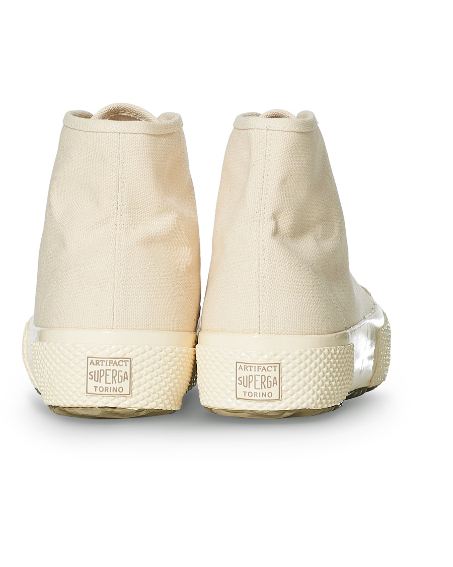 Herre | Superga Artifact MS Japanese Canvas High Sneaker White Mastice | Superga | Artifact MS Japanese Canvas High Sneaker White Mastice