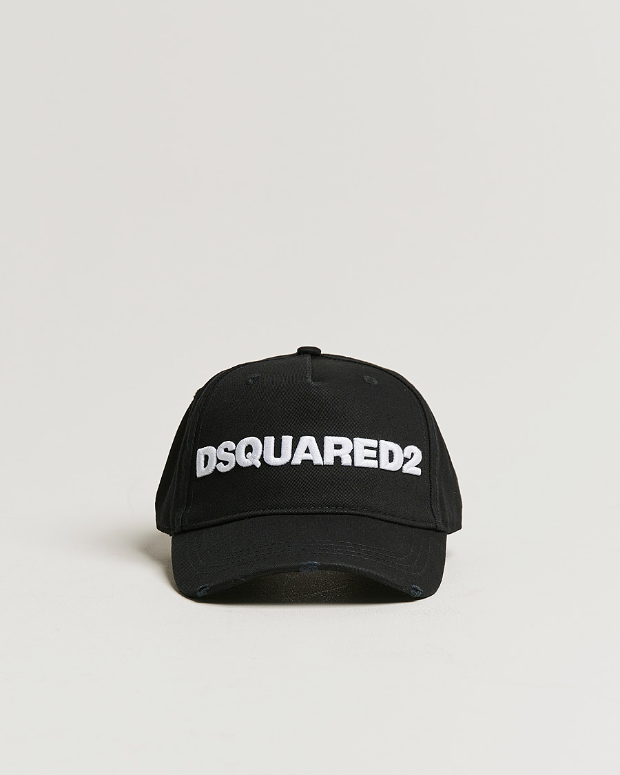 Herre | Dsquared2 Lettering Logo Baseball Cap Black/White | Dsquared2 | Lettering Logo Baseball Cap Black/White