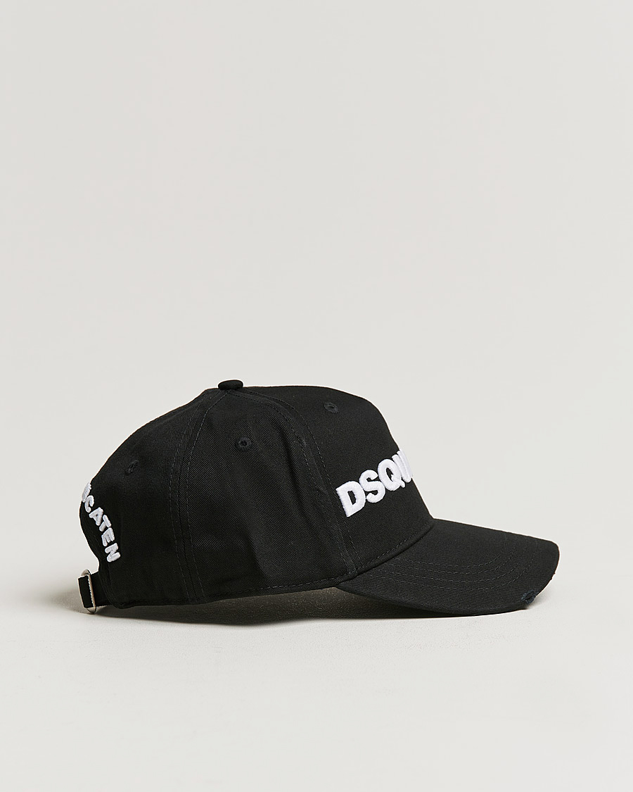 Herre | Dsquared2 Lettering Logo Baseball Cap Black/White | Dsquared2 | Lettering Logo Baseball Cap Black/White