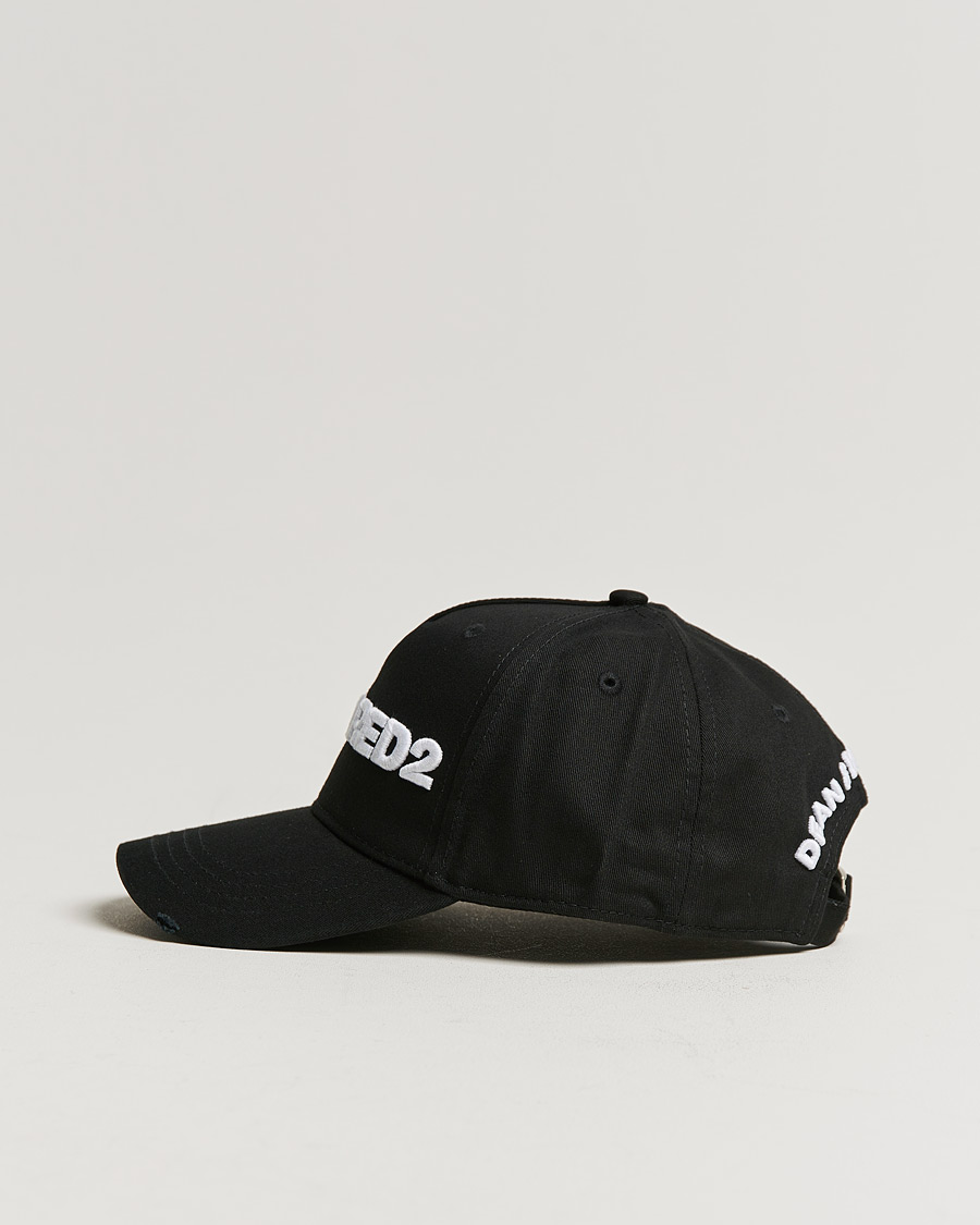 Herre | Dsquared2 Lettering Logo Baseball Cap Black/White | Dsquared2 | Lettering Logo Baseball Cap Black/White