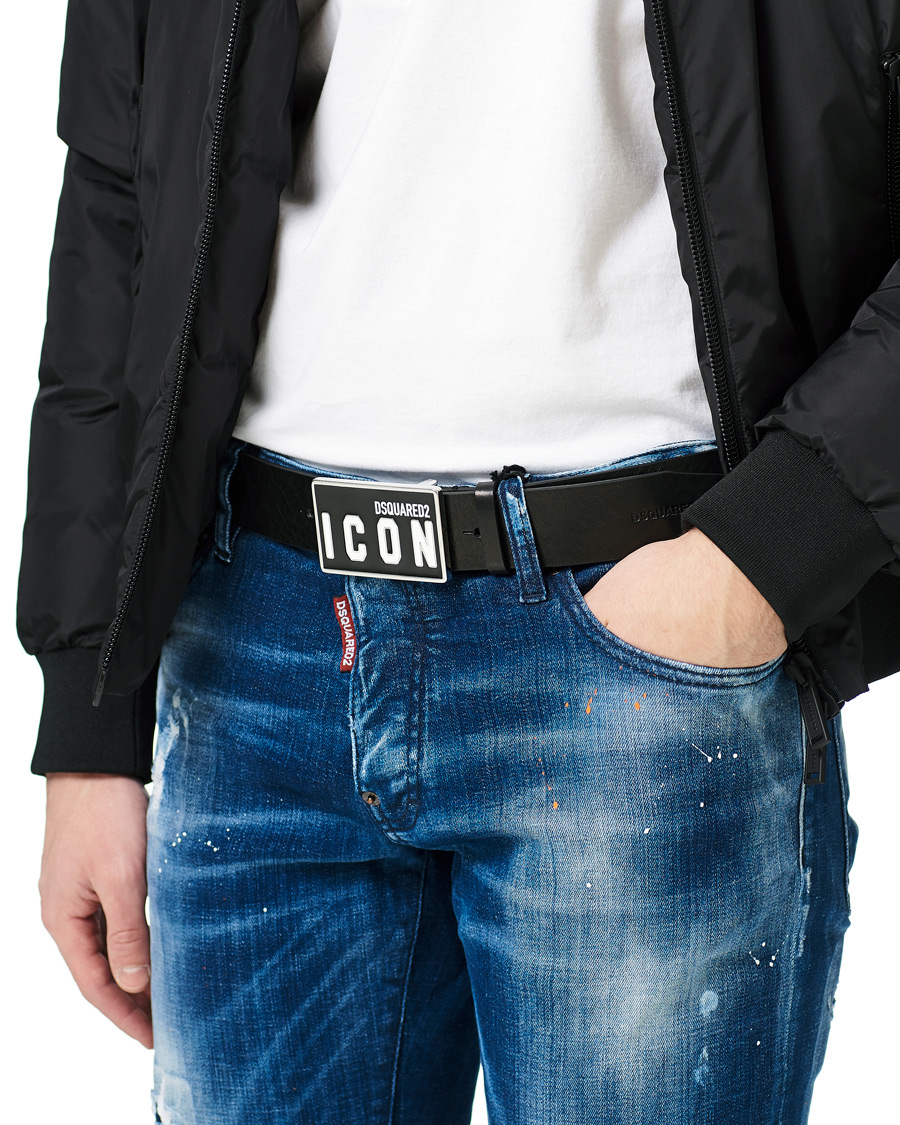 Herre | Dsquared2 Icon Plaque Belt Black | Dsquared2 | Icon Plaque Belt Black