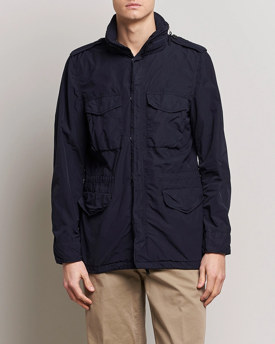 Herre | Klassiske jakker | Aspesi | Giubotto Garment Dyed Field Jacket Navy