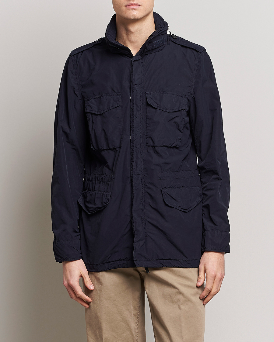 Herre | Italian Department | Aspesi | Giubotto Garment Dyed Field Jacket Navy