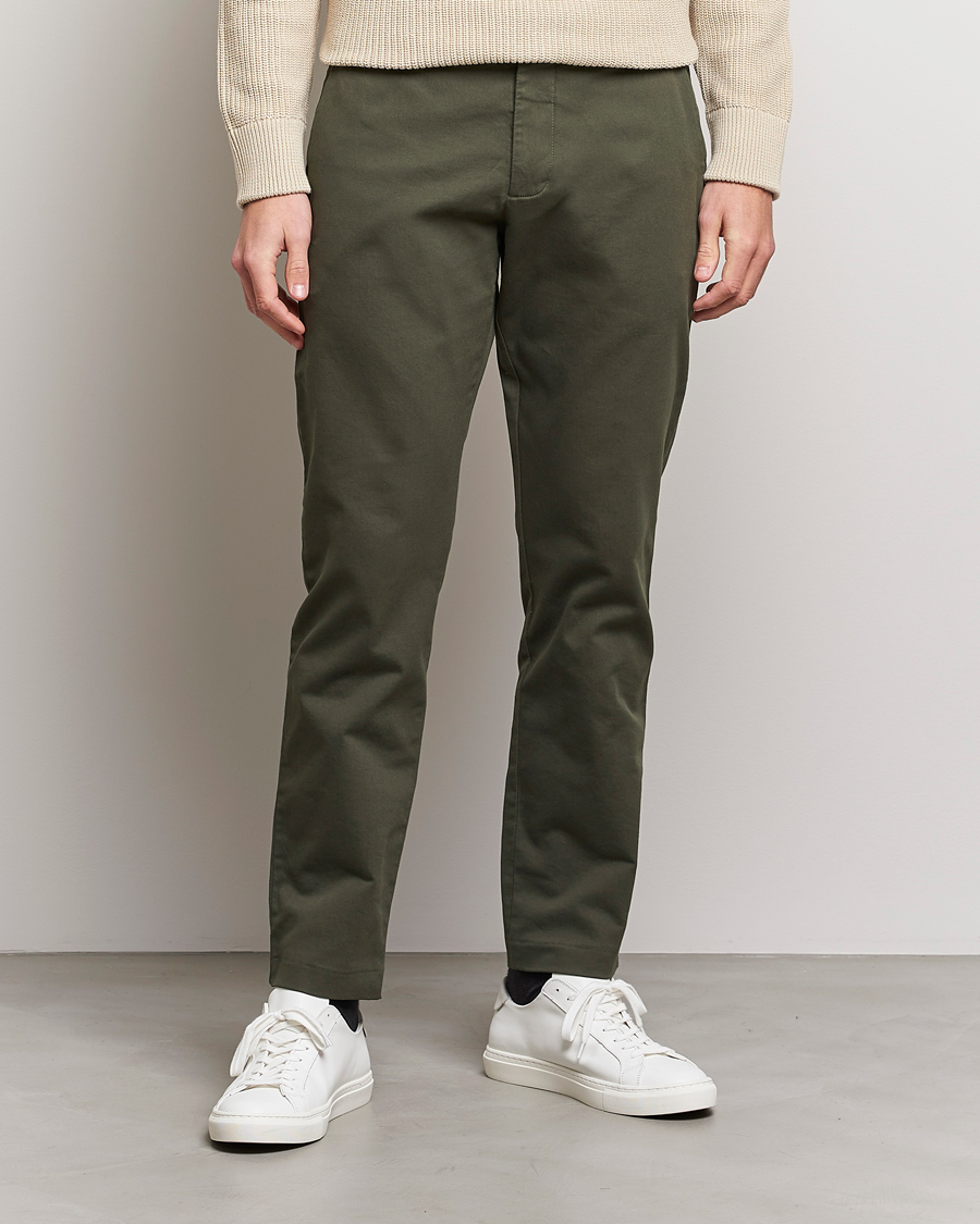 Herre | Bukser | NN07 | Theo Regular Fit Stretch Chinos Army Green