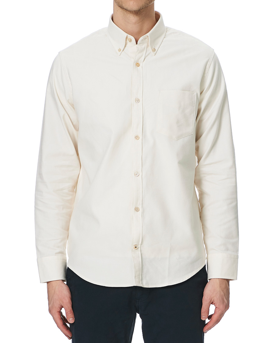 Herre | Skjorter | NN07 | Levon Oxford/Cashmere Shirt Egg White