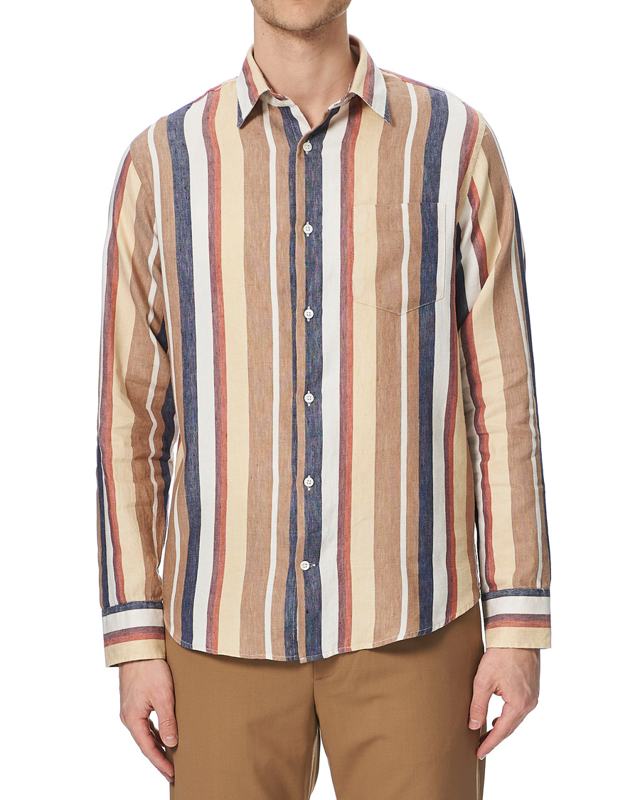 Herre | Skjorter | NN07 | Errico Linen Shirt Multi Stripe