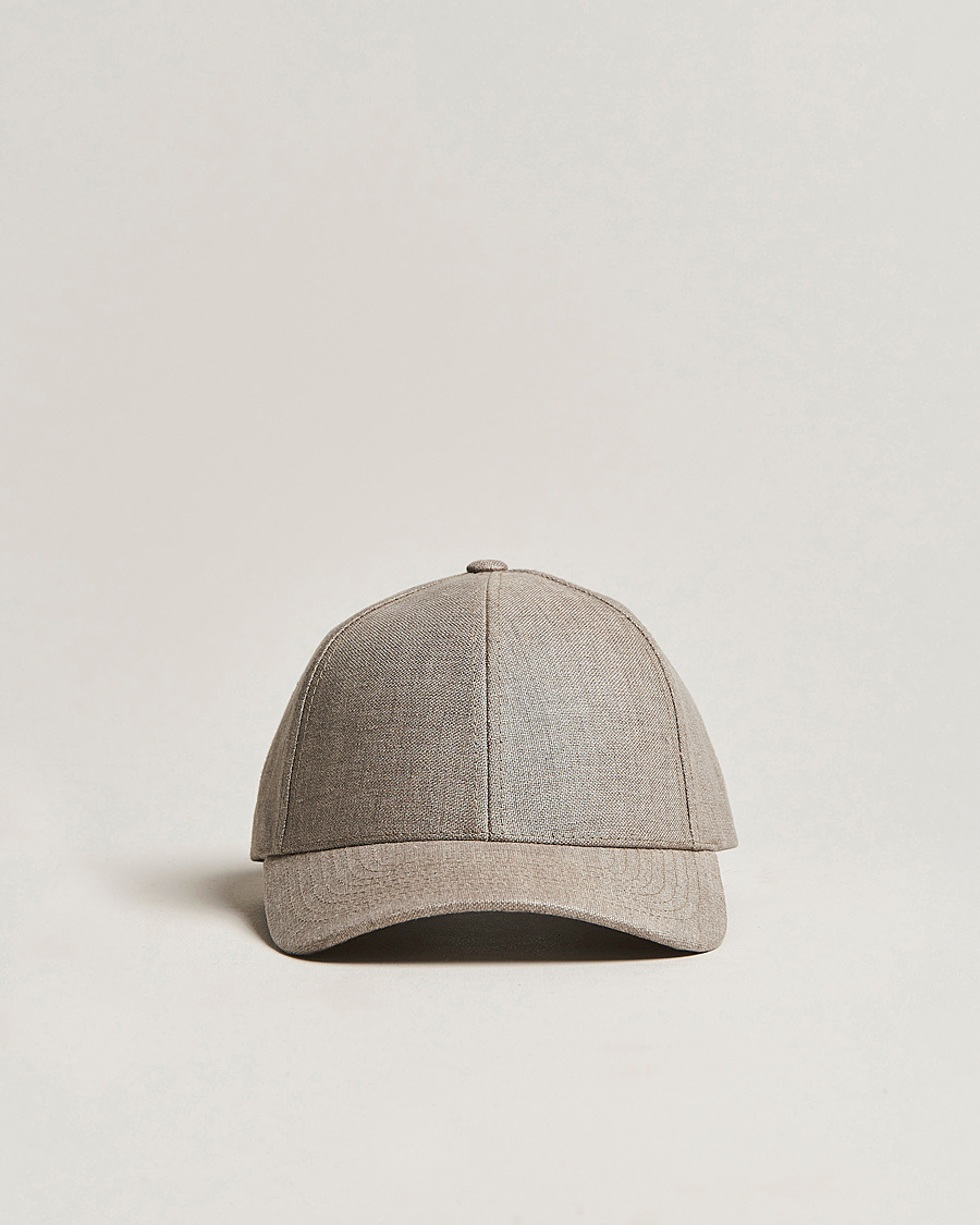 Herre | Hatte & kasketter | Varsity Headwear | Linen Baseball Cap Argent Khaki