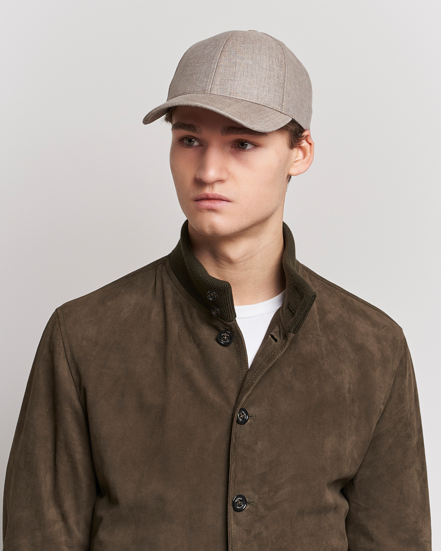 Herre | Kasketter | Varsity Headwear | Linen Baseball Cap Argent Khaki