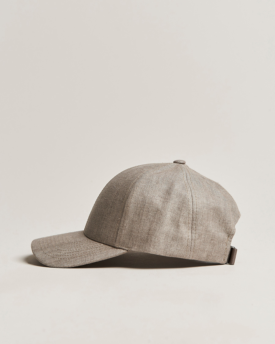 Herre | Hatte & kasketter | Varsity Headwear | Linen Baseball Cap Argent Khaki