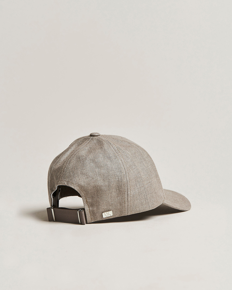 Herre | Hatte & kasketter | Varsity Headwear | Linen Baseball Cap Argent Khaki