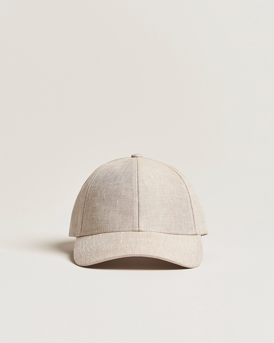 Herre | Hatte & kasketter | Varsity Headwear | Linen Baseball Cap Hampton Beige